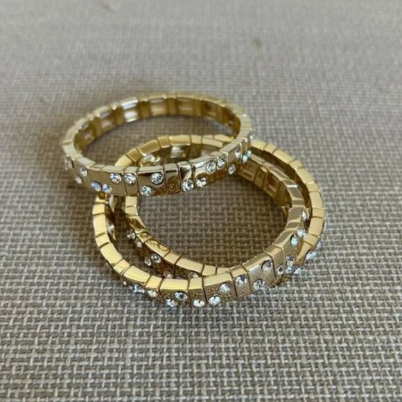 BEST Roxanne Assoulin Gold Twinkle Twinkle Bracelets Set of 3 Gold - Picture 4 of 5